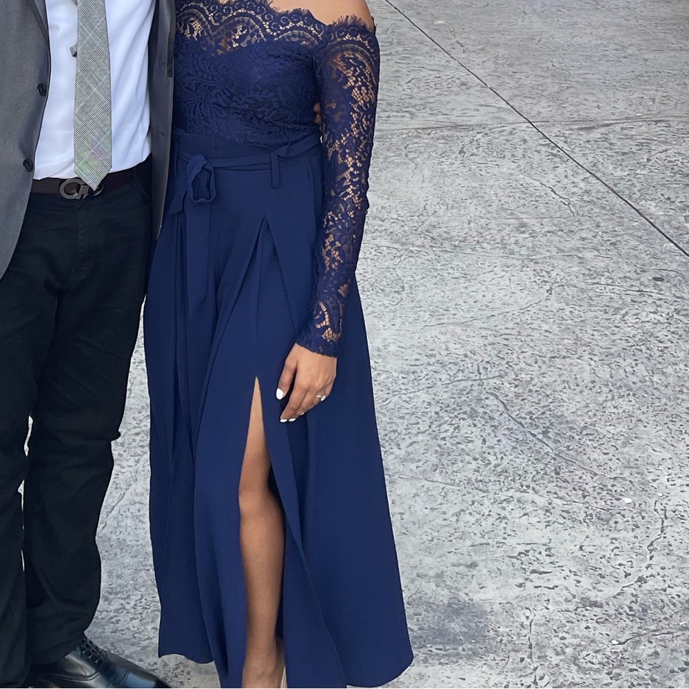 Hello Molly Blue Jumpsuit Small